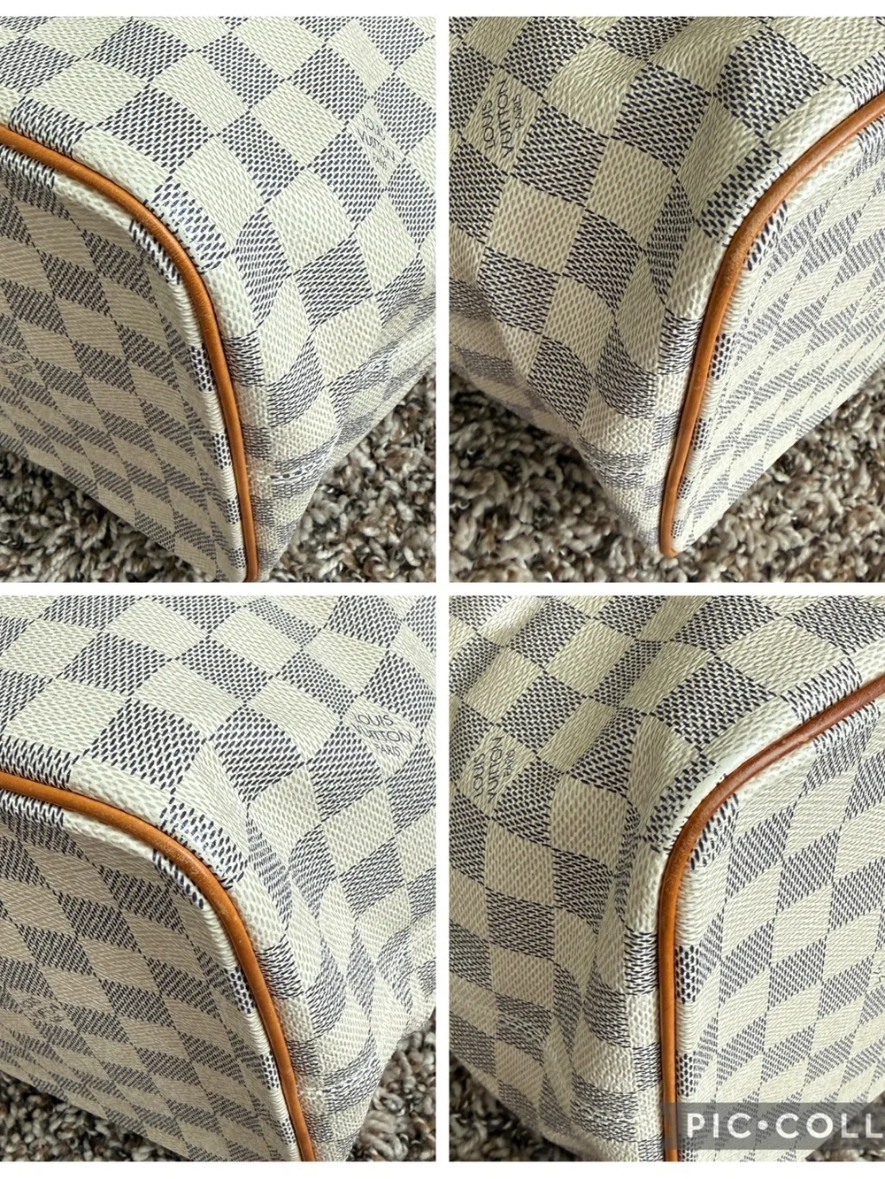 Authentic Louis Vuitton Saleya MM Azur Canvas